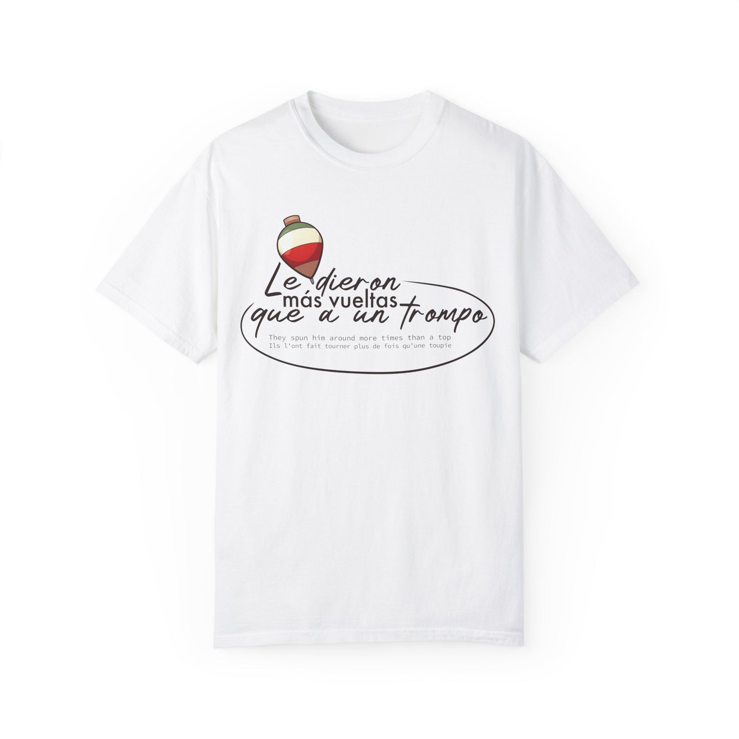 MÁS VUELTAS QUE A UN TROMPO - Camiseta Unisex Softstyle