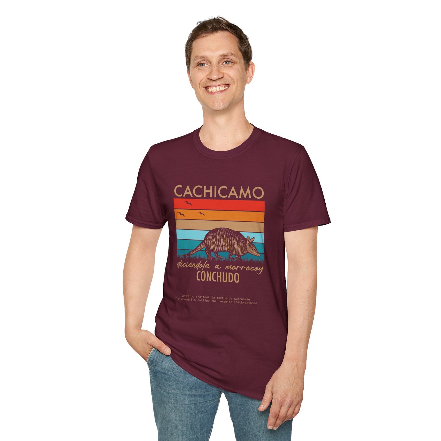 CACHICAMO DICIÉNDOLE A MORROCOY 🐢 CONCHUDO - Camiseta Vintage Unisex Softstyle