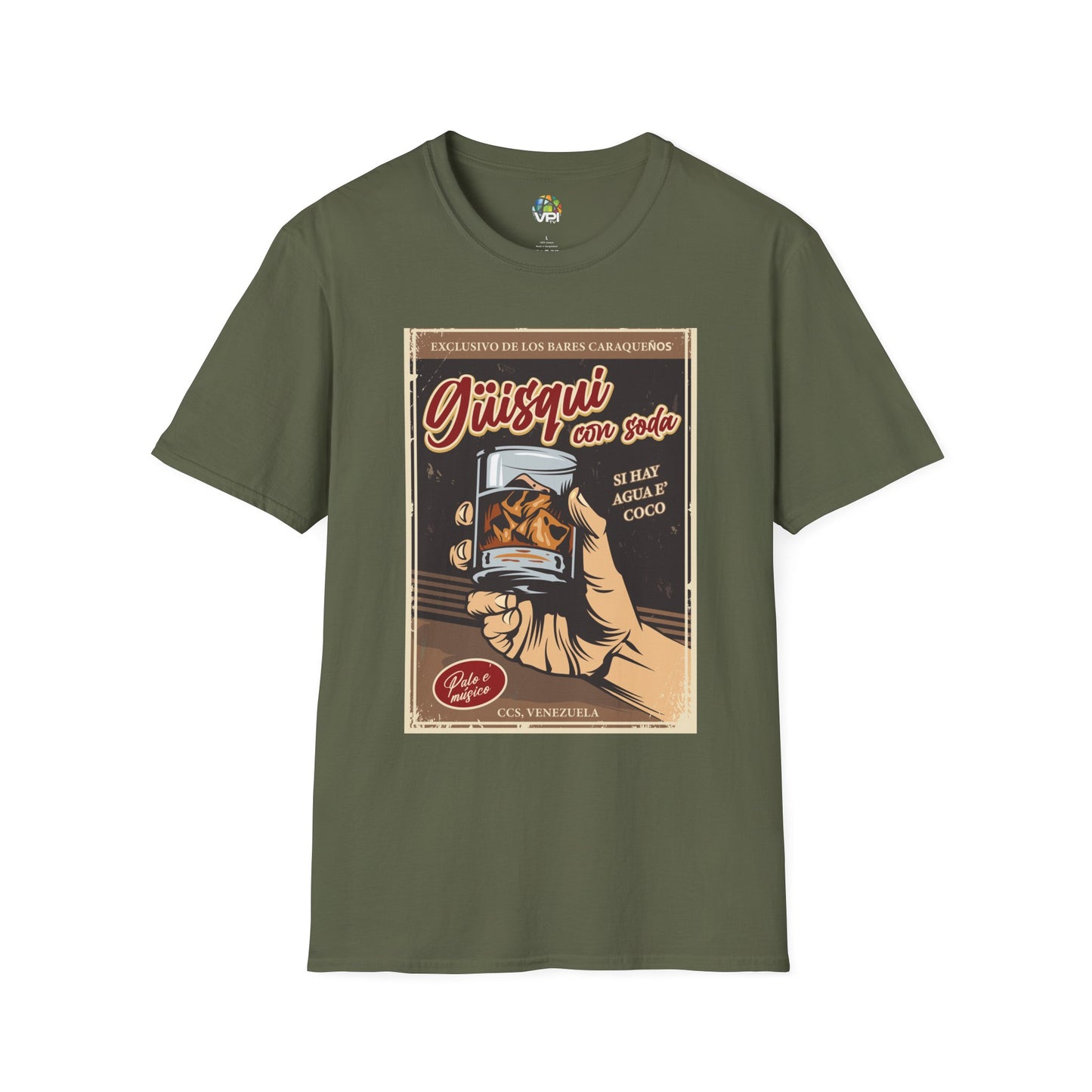 GÜISQUI CON SODA - Camiseta Vintage Unisex Softstyle – Un Clásico de los Bares Caraqueños