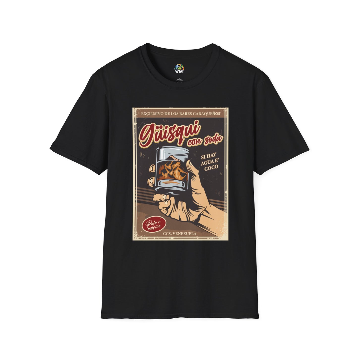 GÜISQUI CON SODA - Camiseta Vintage Unisex Softstyle – Un Clásico de los Bares Caraqueños