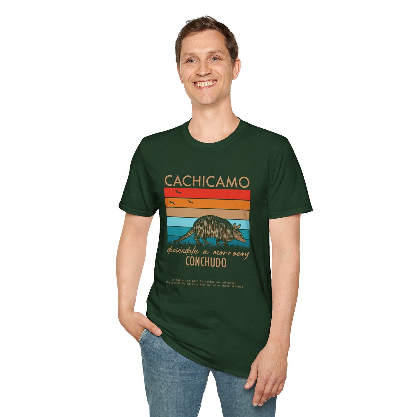 CACHICAMO DICIÉNDOLE A MORROCOY 🐢 CONCHUDO - Camiseta Vintage Unisex Softstyle