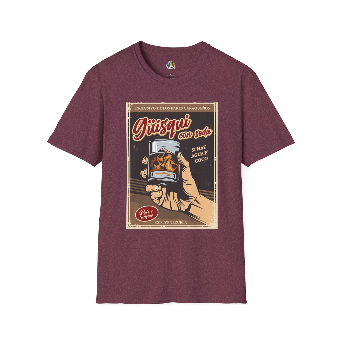 GÜISQUI CON SODA - Camiseta Vintage Unisex Softstyle – Un Clásico de los Bares Caraqueños