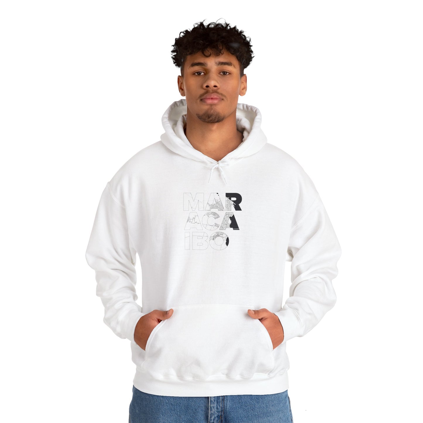 MARACAIBO TYPO Heavy Blend™ - Sudadera con Capucha - Diseño Gráfico Minimalista