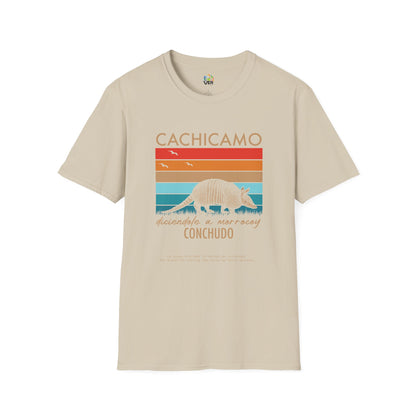 Camiseta Gráfica Unisex Softstyle – Diseño Vintage "Cachicamo Diciéndole a Morrocoy" 🐢