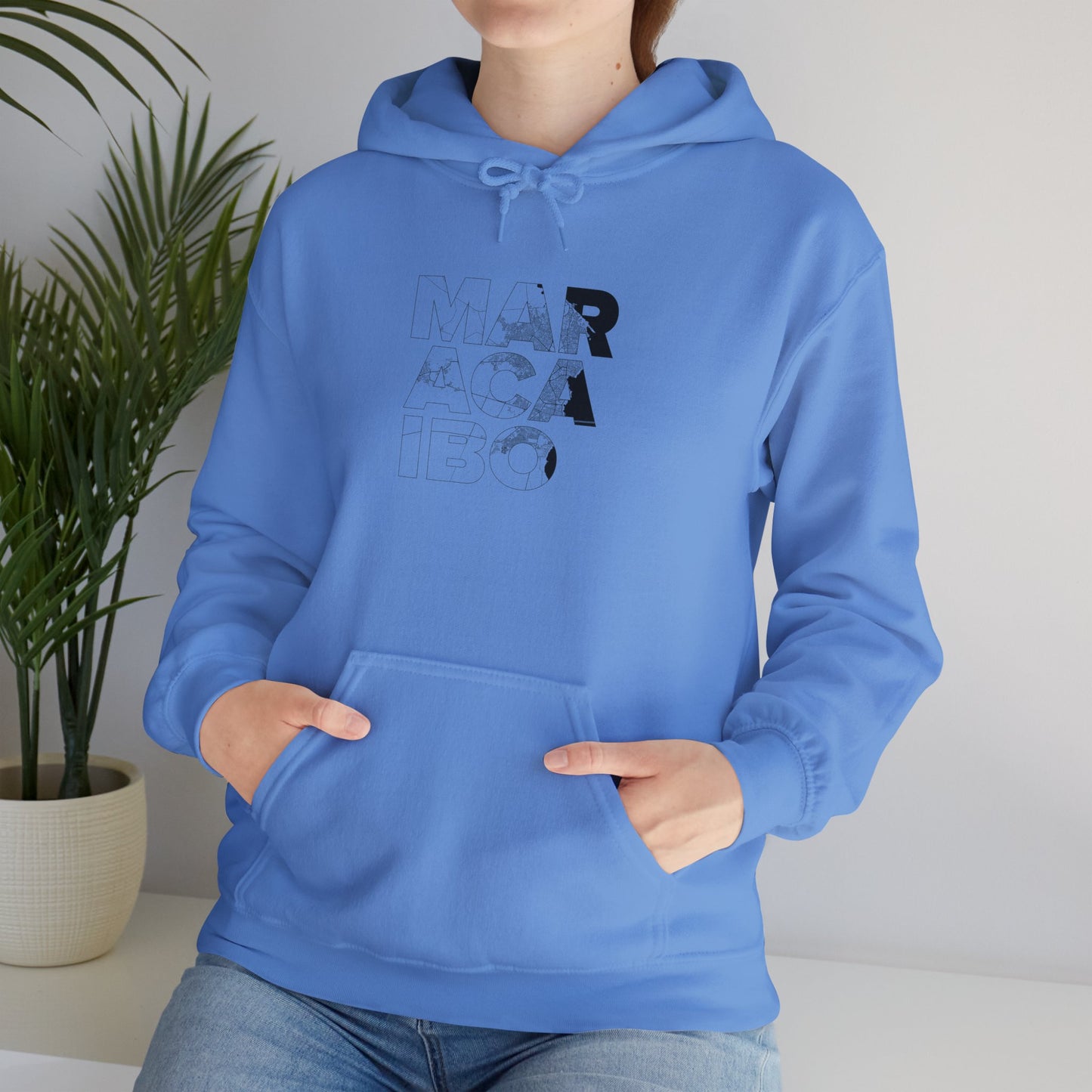 MARACAIBO TYPO Heavy Blend™ Hooded Sweatshirt - Minimalist Graphic Design