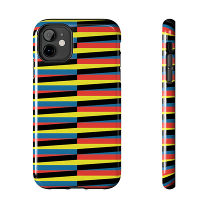 Funda Resistente para Teléfono con Rayas Vibrantes - Diseño Colorido para Máxima Protección