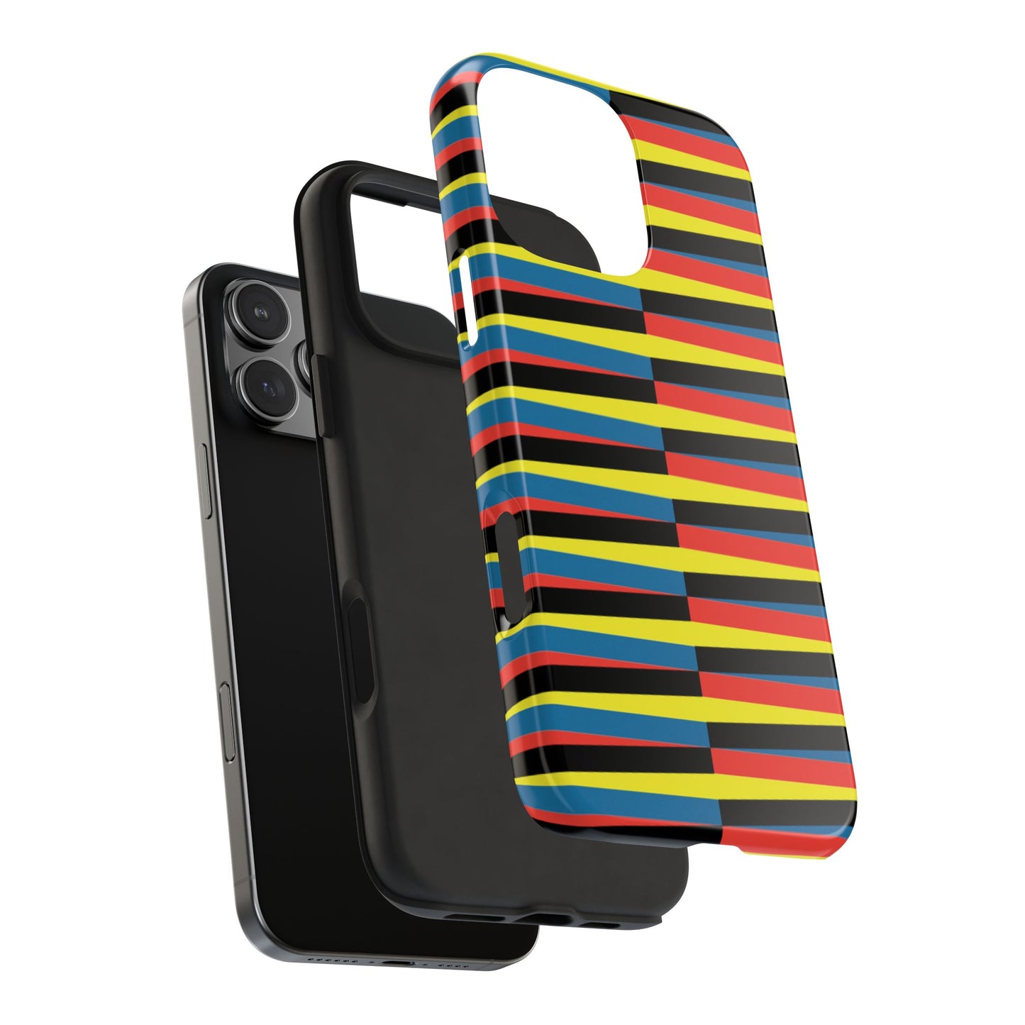 Funda Resistente para Teléfono con Rayas Vibrantes - Diseño Colorido para Máxima Protección