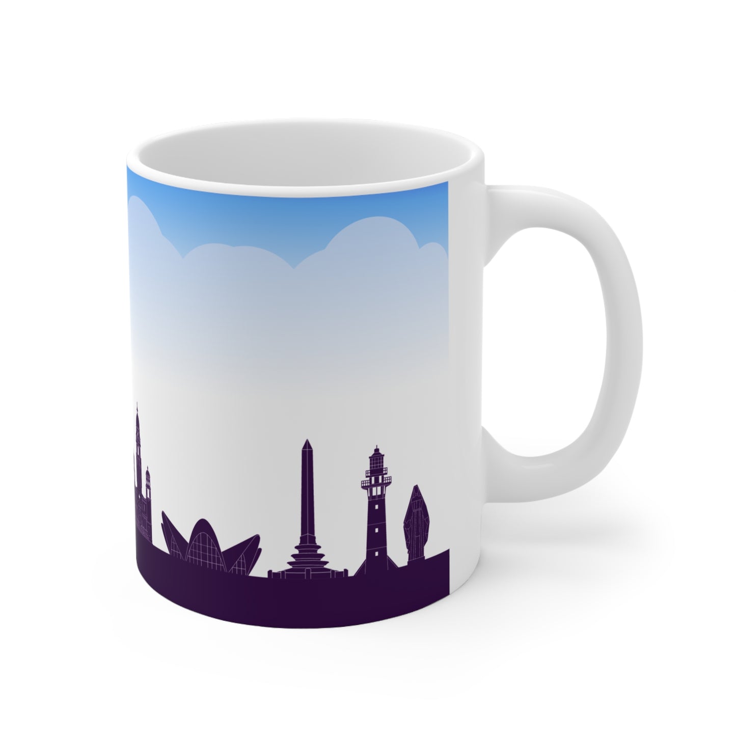 Tazas de Cerámica Elegant Skyline – 11oz & 15oz – Con los Iconos Arquitectónicos de las Ciudades de Venezuela