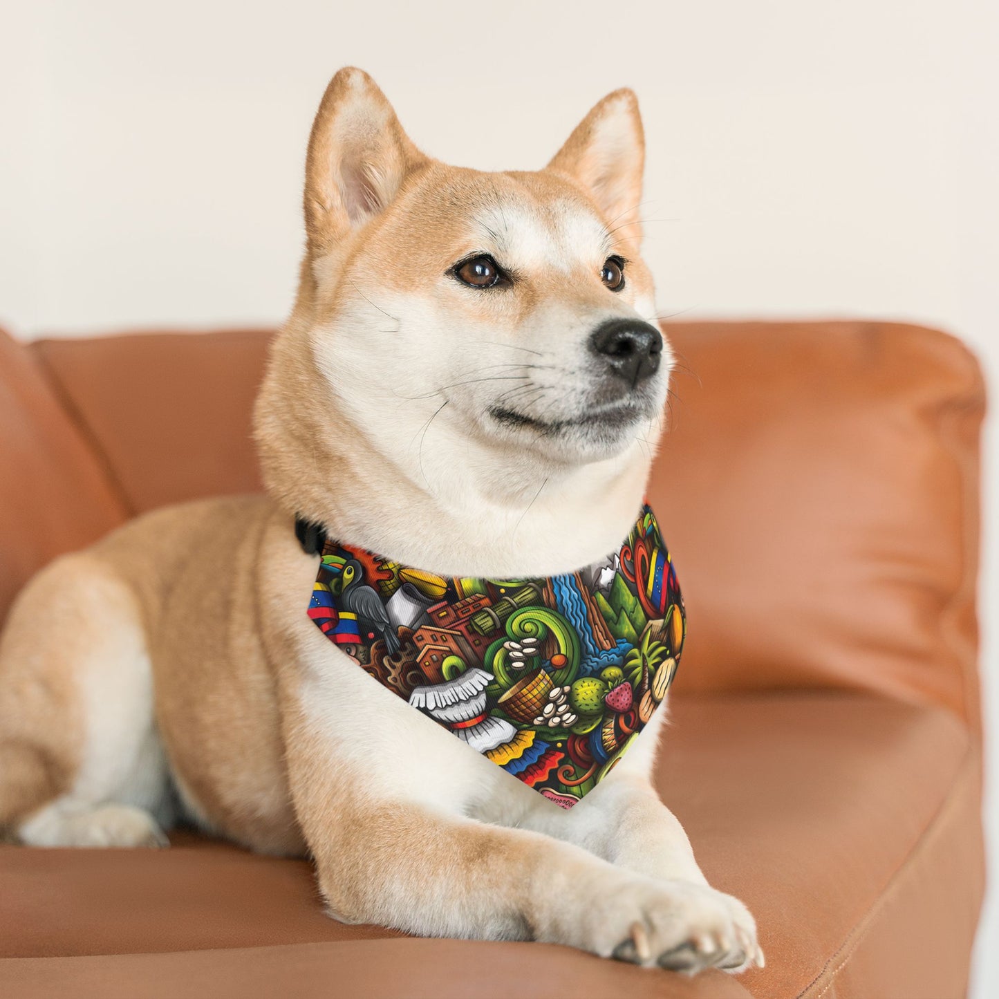 Bandana con Collar para Mascotas – Diseño Colorido y Alegre, Inspirado en Venezuela 🇻🇪🐶