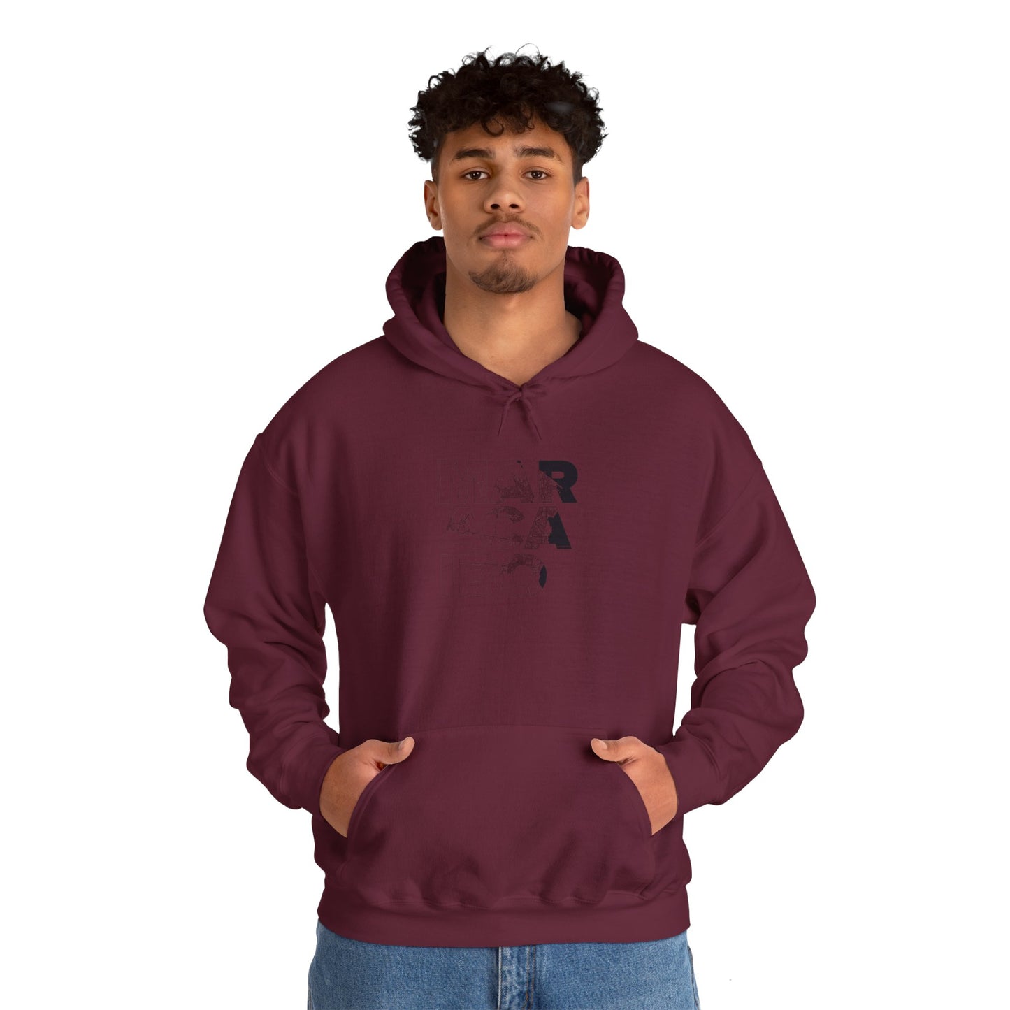 MARACAIBO TYPO Heavy Blend™ Hooded Sweatshirt - Minimalist Graphic Design