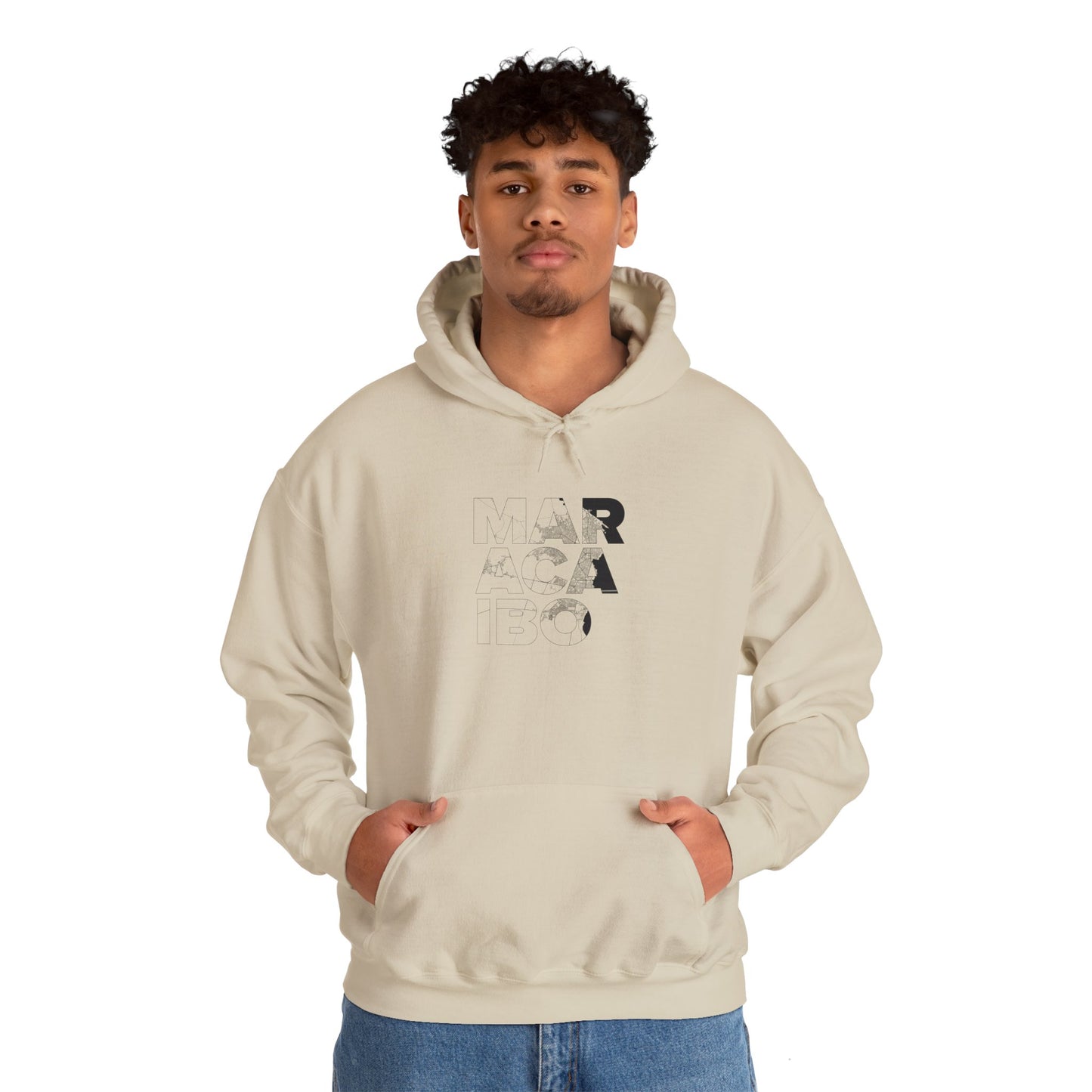 MARACAIBO TYPO Heavy Blend™ Hooded Sweatshirt - Minimalist Graphic Design