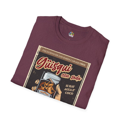 Camiseta Vintage "Güisky con Soda" – Un Clásico de los Bares Caraqueños con Estilo Retro y Divertido