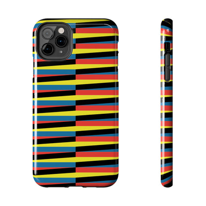 Funda Resistente para Teléfono con Rayas Vibrantes - Diseño Colorido para Máxima Protección