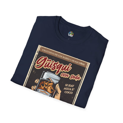 Camiseta Vintage "Güisky con Soda" – Un Clásico de los Bares Caraqueños con Estilo Retro y Divertido