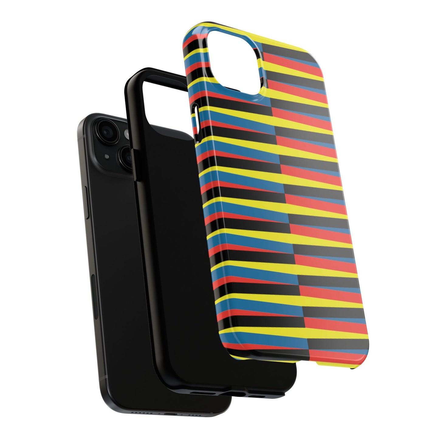 Funda Resistente para Teléfono con Rayas Vibrantes - Diseño Colorido para Máxima Protección