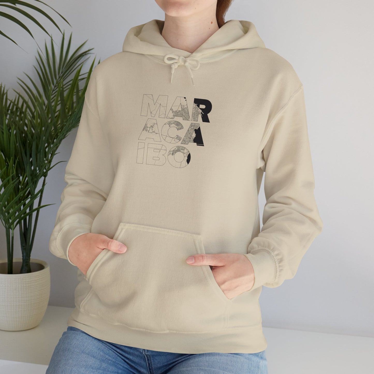 MARACAIBO TYPO Heavy Blend™ Hooded Sweatshirt - Minimalist Graphic Design