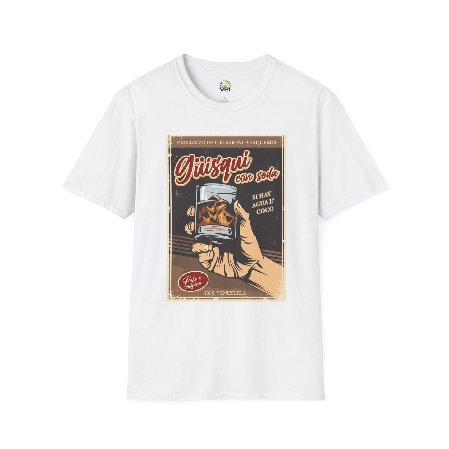 Camiseta Vintage "Güisky con Soda" – Un Clásico de los Bares Caraqueños con Estilo Retro y Divertido