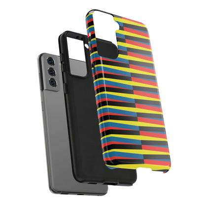 Funda Resistente para Teléfono con Rayas Vibrantes - Diseño Colorido para Máxima Protección