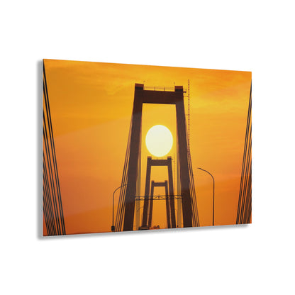 Puente sobre el lago Acrylic Print - hermosa vista del atardecer