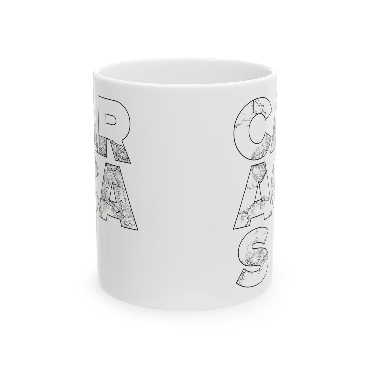 CARACAS TYPO MAP Graphic Ceramic Mug - 11oz & 15oz - Perfect for Coffee Lovers