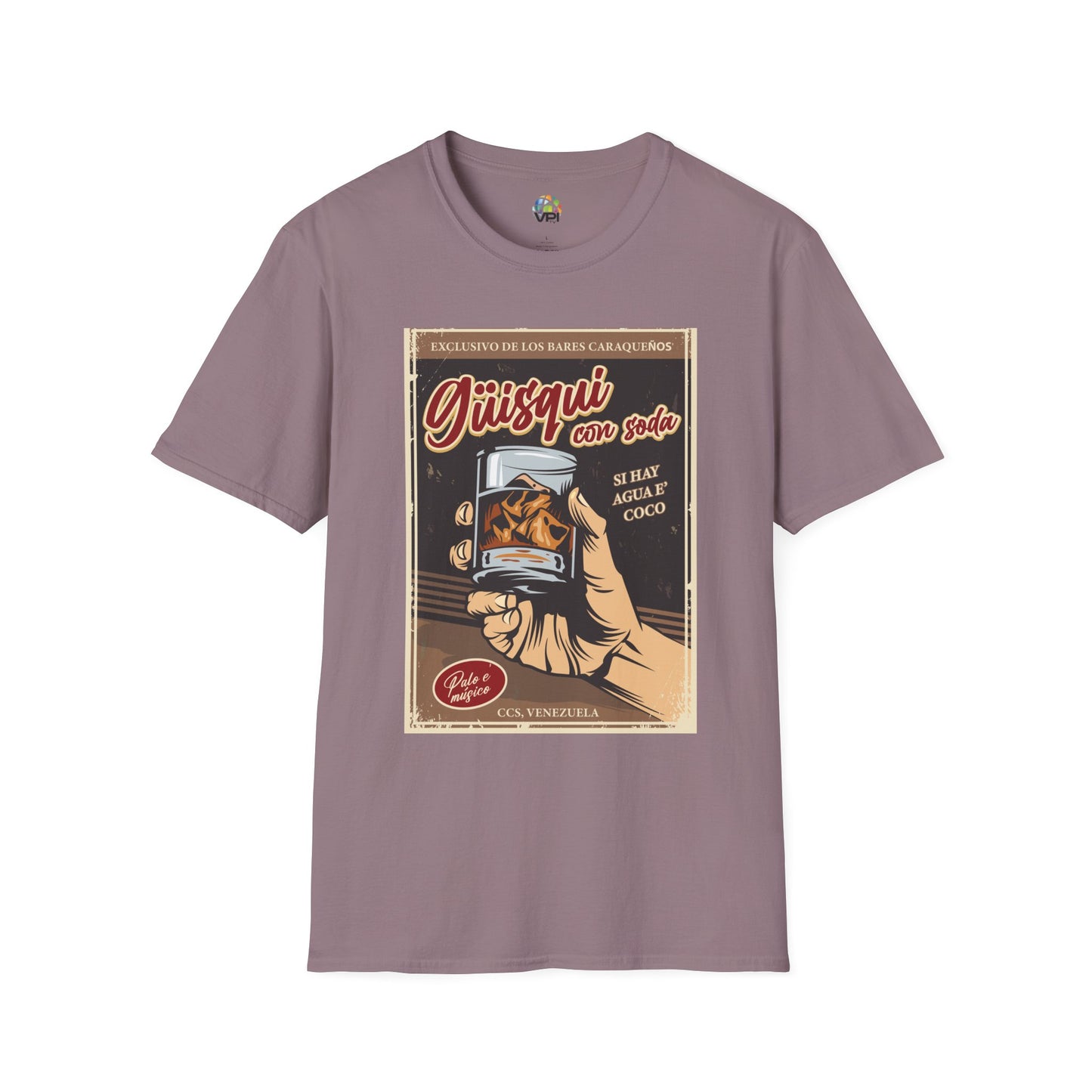 Camiseta Vintage "Güisky con Soda" – Un Clásico de los Bares Caraqueños con Estilo Retro y Divertido