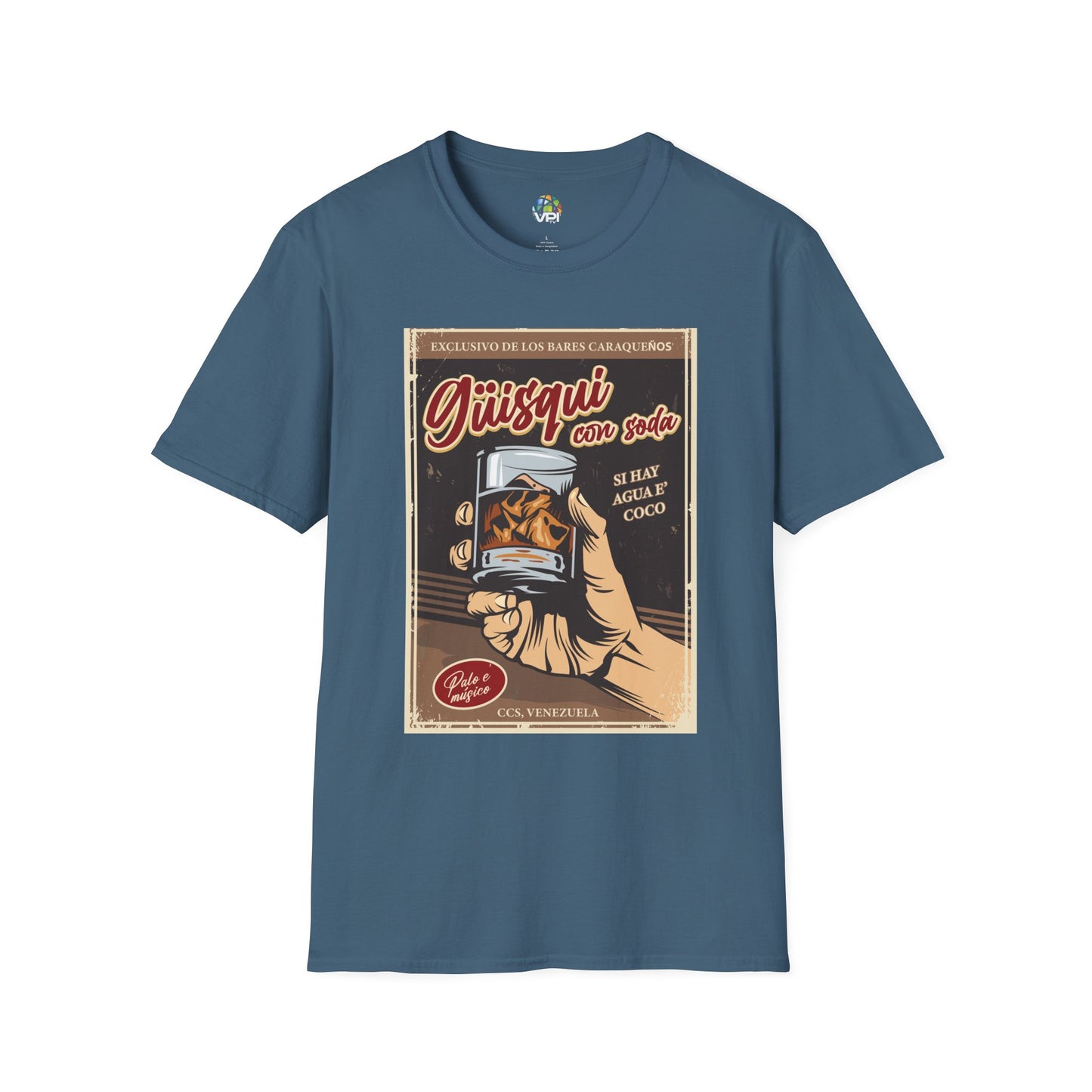 Camiseta Vintage "Güisky con Soda" – Un Clásico de los Bares Caraqueños con Estilo Retro y Divertido