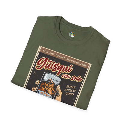 Camiseta Vintage "Güisky con Soda" – Un Clásico de los Bares Caraqueños con Estilo Retro y Divertido