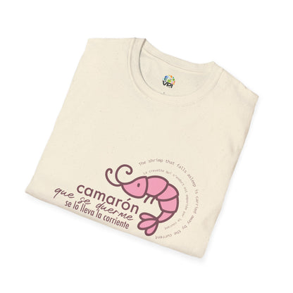 Camiseta Unisex Softstyle con Frase Divertida "Camarón que se duerme"