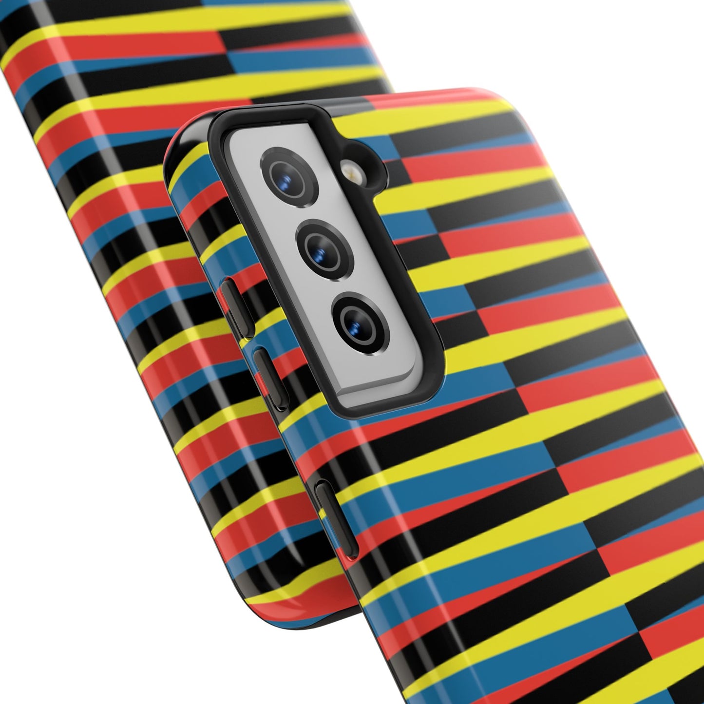 Funda Resistente para Teléfono con Rayas Vibrantes - Diseño Colorido para Máxima Protección