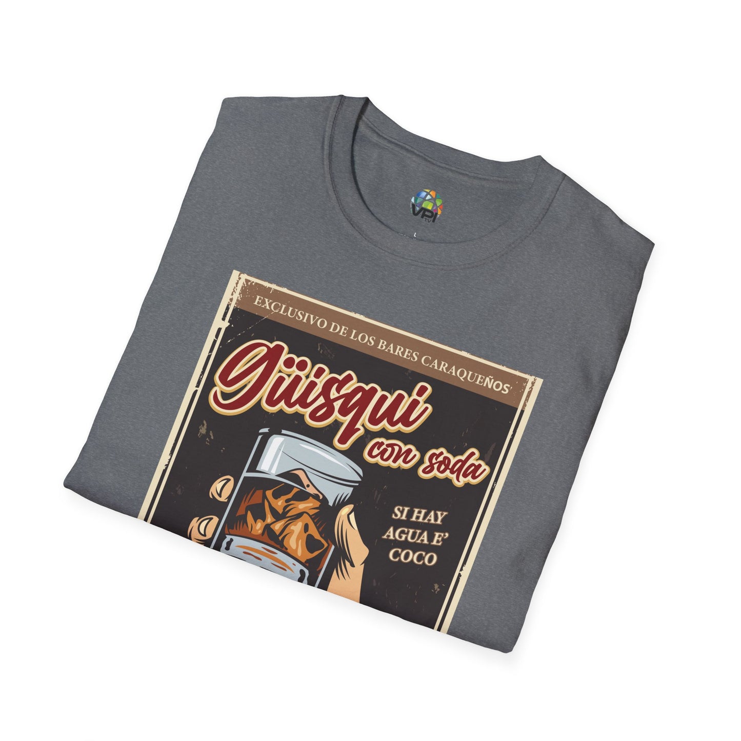 Camiseta Vintage "Güisky con Soda" – Un Clásico de los Bares Caraqueños con Estilo Retro y Divertido