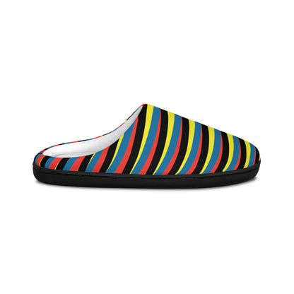 Colorful Stripe Men's Indoor Slippers – Cozy Home Footwear