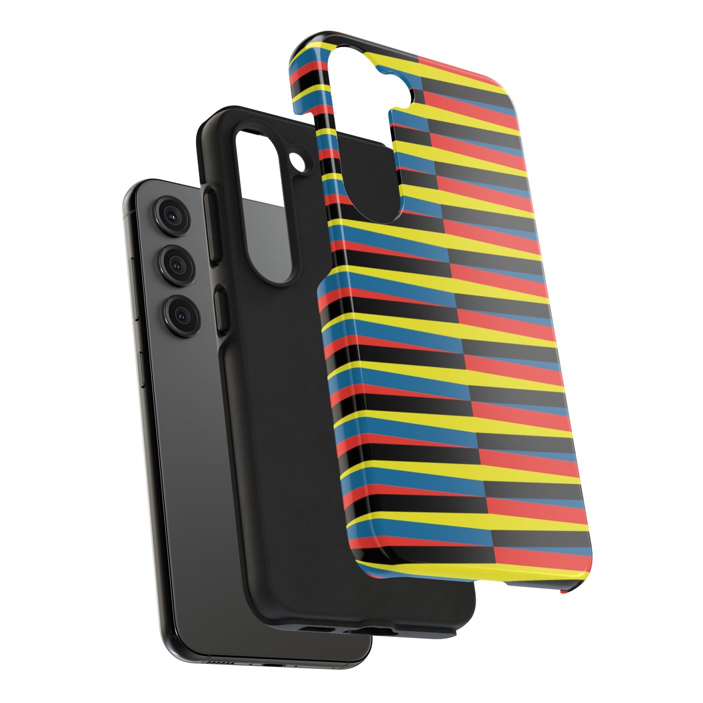 Funda Resistente para Teléfono con Rayas Vibrantes - Diseño Colorido para Máxima Protección