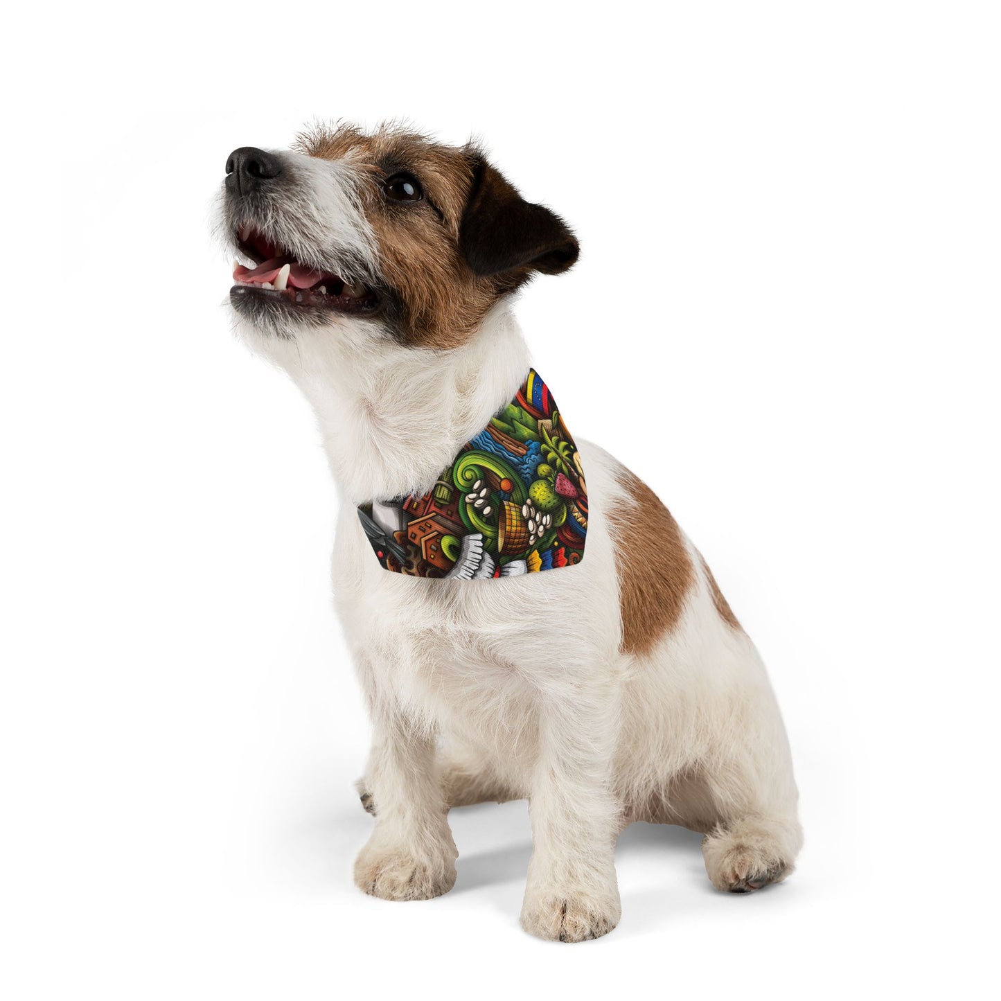 Bandana con Collar para Mascotas – Diseño Colorido y Alegre, Inspirado en Venezuela 🇻🇪🐶