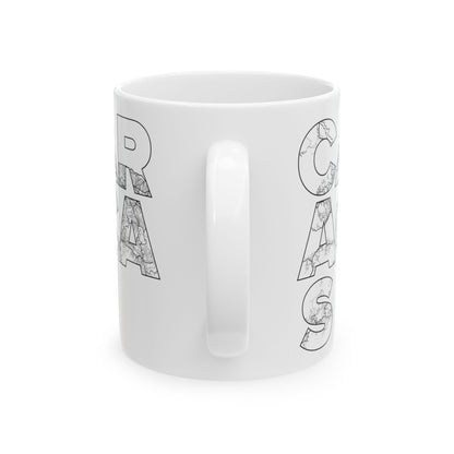 CARACAS TYPO MAP Graphic Ceramic Mug - 11oz & 15oz - Perfect for Coffee Lovers