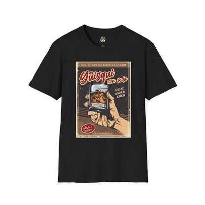 Camiseta Vintage "Güisky con Soda" – Un Clásico de los Bares Caraqueños con Estilo Retro y Divertido