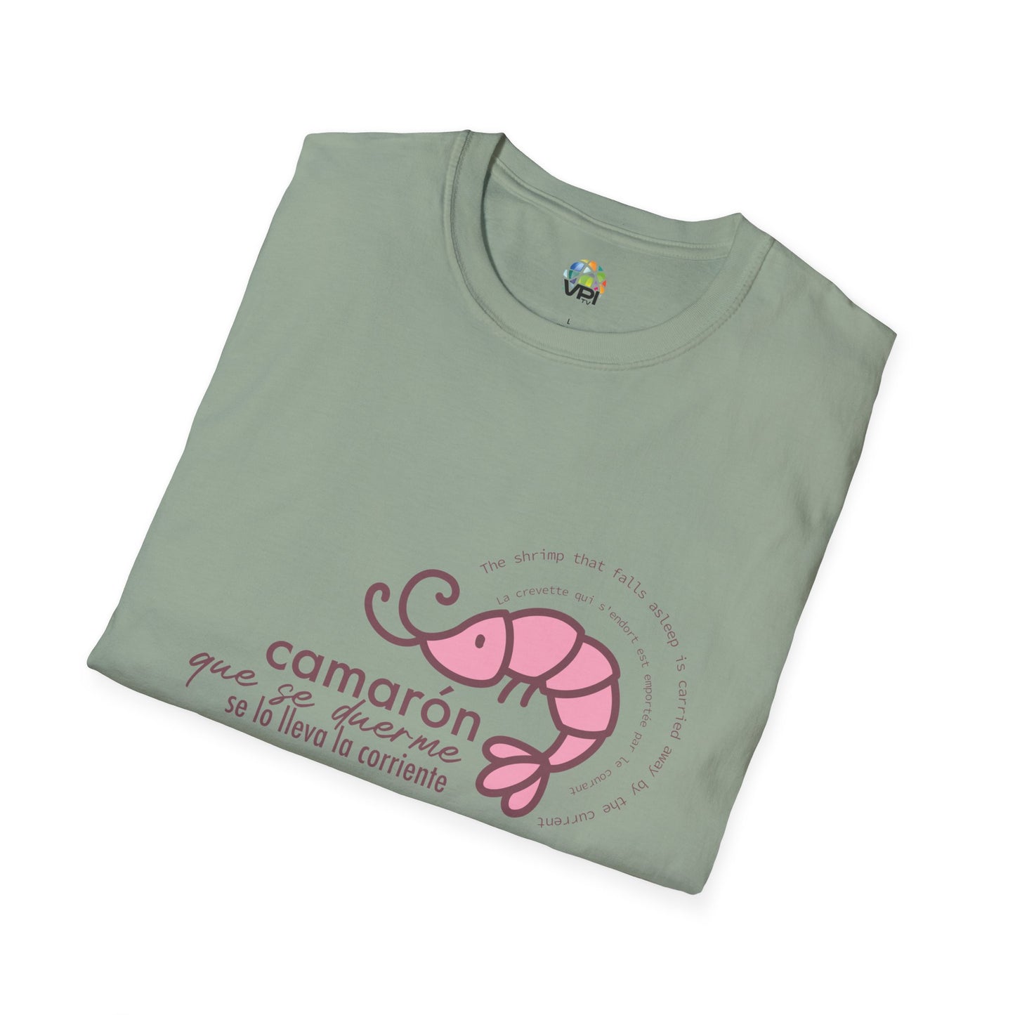 Camiseta Unisex Softstyle con Frase Divertida "Camarón que se duerme"