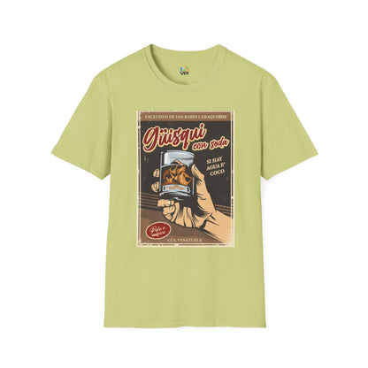 Camiseta Vintage "Güisky con Soda" – Un Clásico de los Bares Caraqueños con Estilo Retro y Divertido