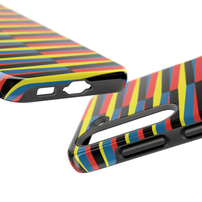 Funda Resistente para Teléfono con Rayas Vibrantes - Diseño Colorido para Máxima Protección