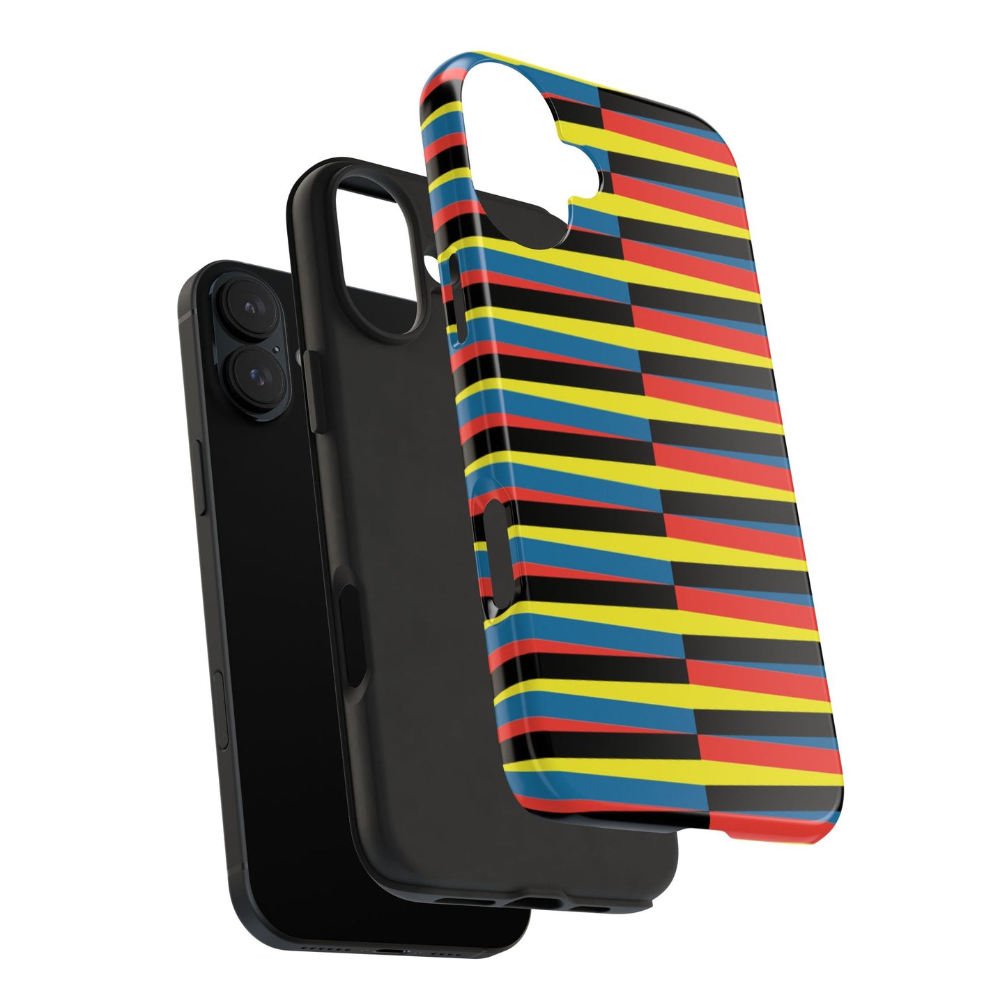 Funda Resistente para Teléfono con Rayas Vibrantes - Diseño Colorido para Máxima Protección