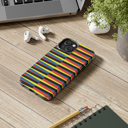 Funda Resistente para Teléfono con Rayas Vibrantes - Diseño Colorido para Máxima Protección