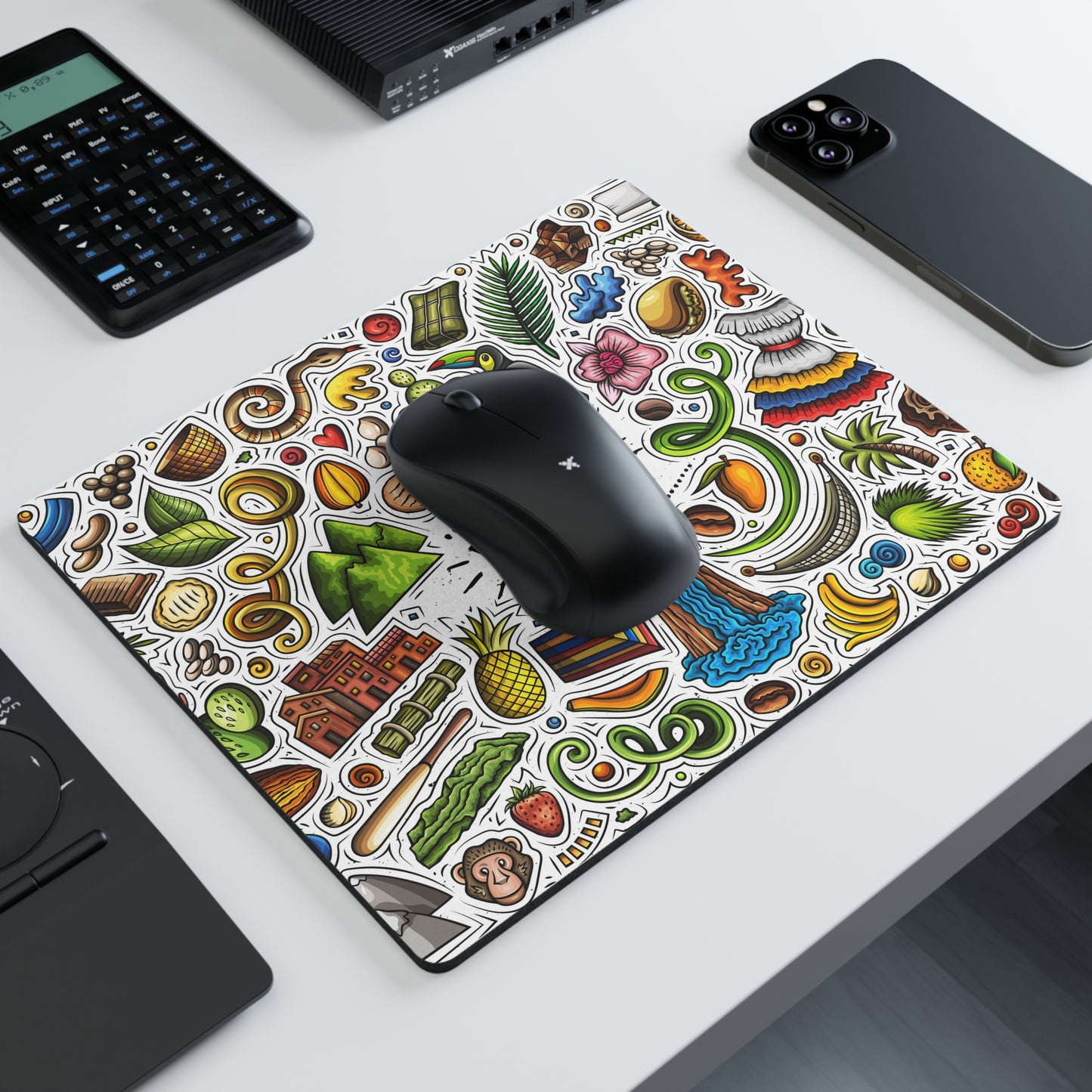 Vibrant Venezuelan Rectangular Mouse Pad - Colorful Tropical Design