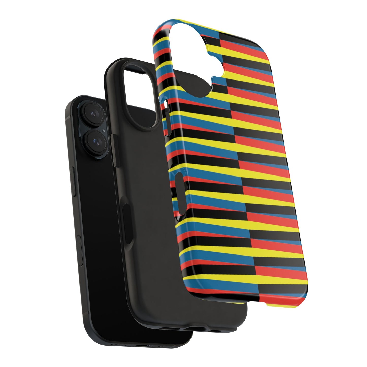 Funda Resistente para Teléfono con Rayas Vibrantes - Diseño Colorido para Máxima Protección