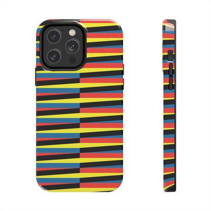 Funda Resistente para Teléfono con Rayas Vibrantes - Diseño Colorido para Máxima Protección