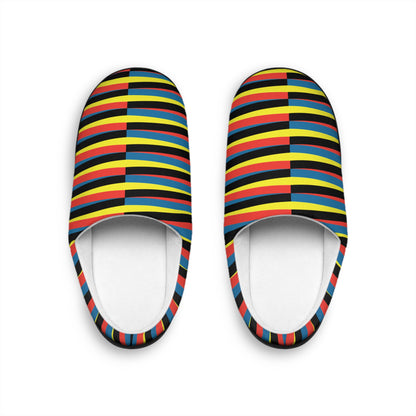 Colorful Stripe Men's Indoor Slippers – Cozy Home Footwear