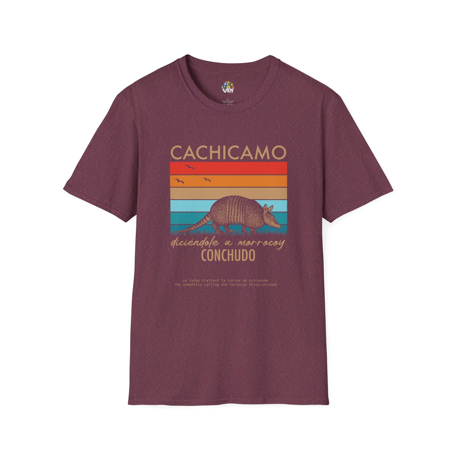 Camiseta Gráfica Unisex Softstyle – Diseño Vintage "Cachicamo Diciéndole a Morrocoy" 🐢