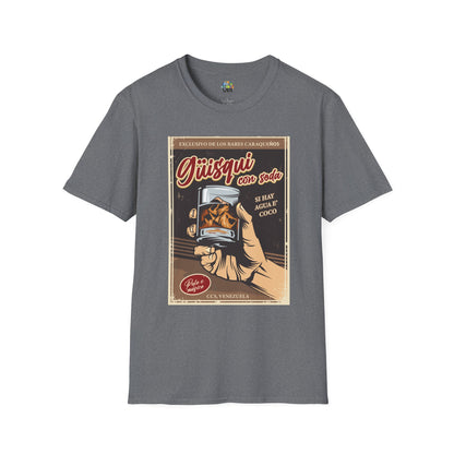 Camiseta Vintage "Güisky con Soda" – Un Clásico de los Bares Caraqueños con Estilo Retro y Divertido