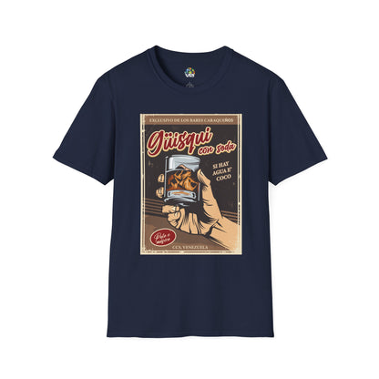 Camiseta Vintage "Güisky con Soda" – Un Clásico de los Bares Caraqueños con Estilo Retro y Divertido