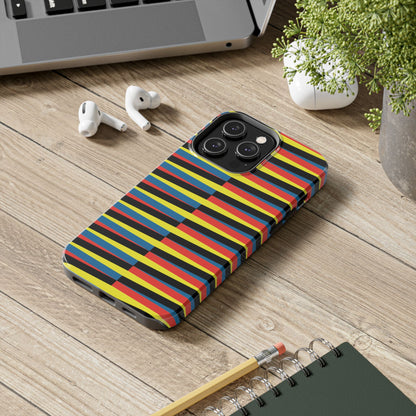 Funda Resistente para Teléfono con Rayas Vibrantes - Diseño Colorido para Máxima Protección