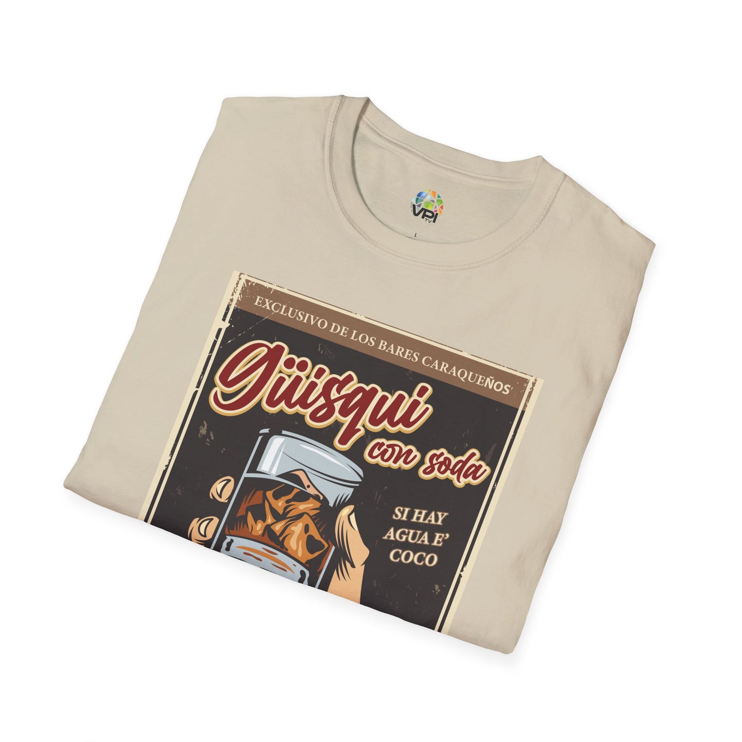 Camiseta Vintage "Güisky con Soda" – Un Clásico de los Bares Caraqueños con Estilo Retro y Divertido