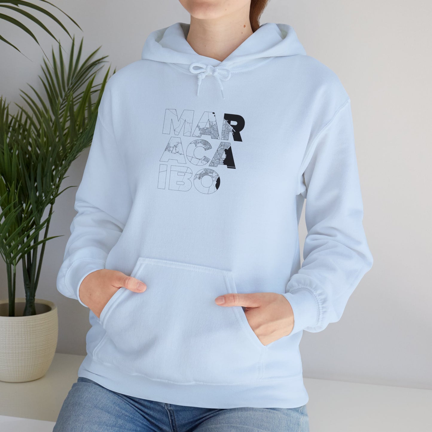 MARACAIBO TYPO Heavy Blend™ Hooded Sweatshirt - Minimalist Graphic Design